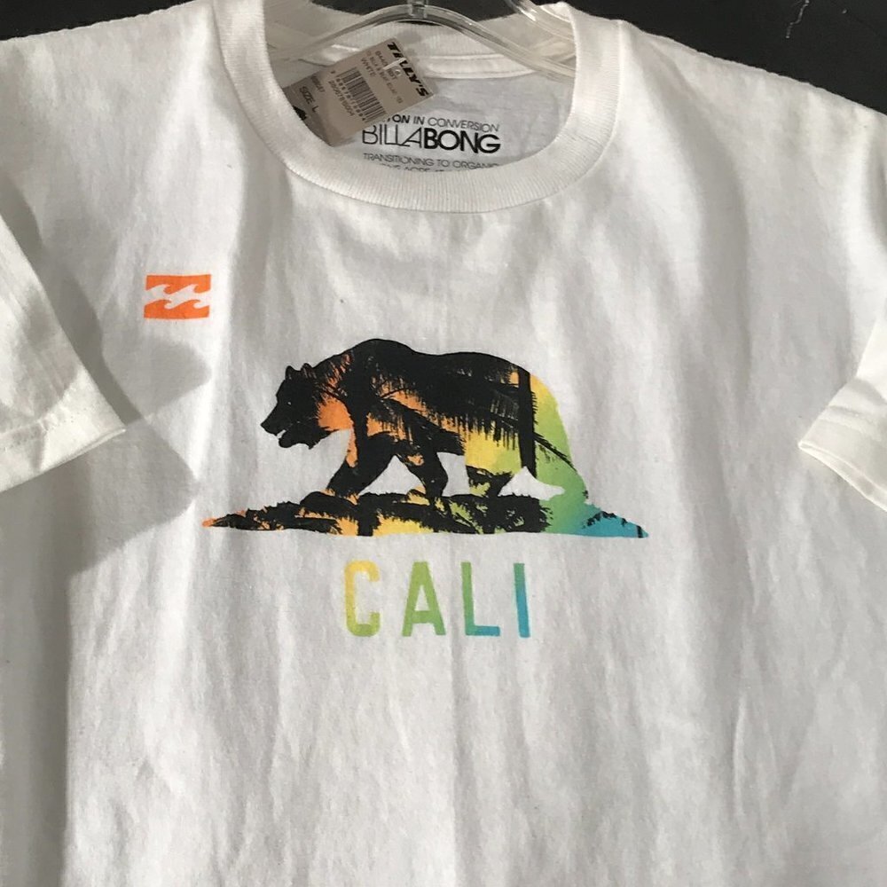 Billabong NWT Cali Surf White Short Sleeve Tee T Shirt